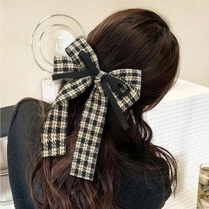 Plaid Bow Detail Fabric Hair Clip